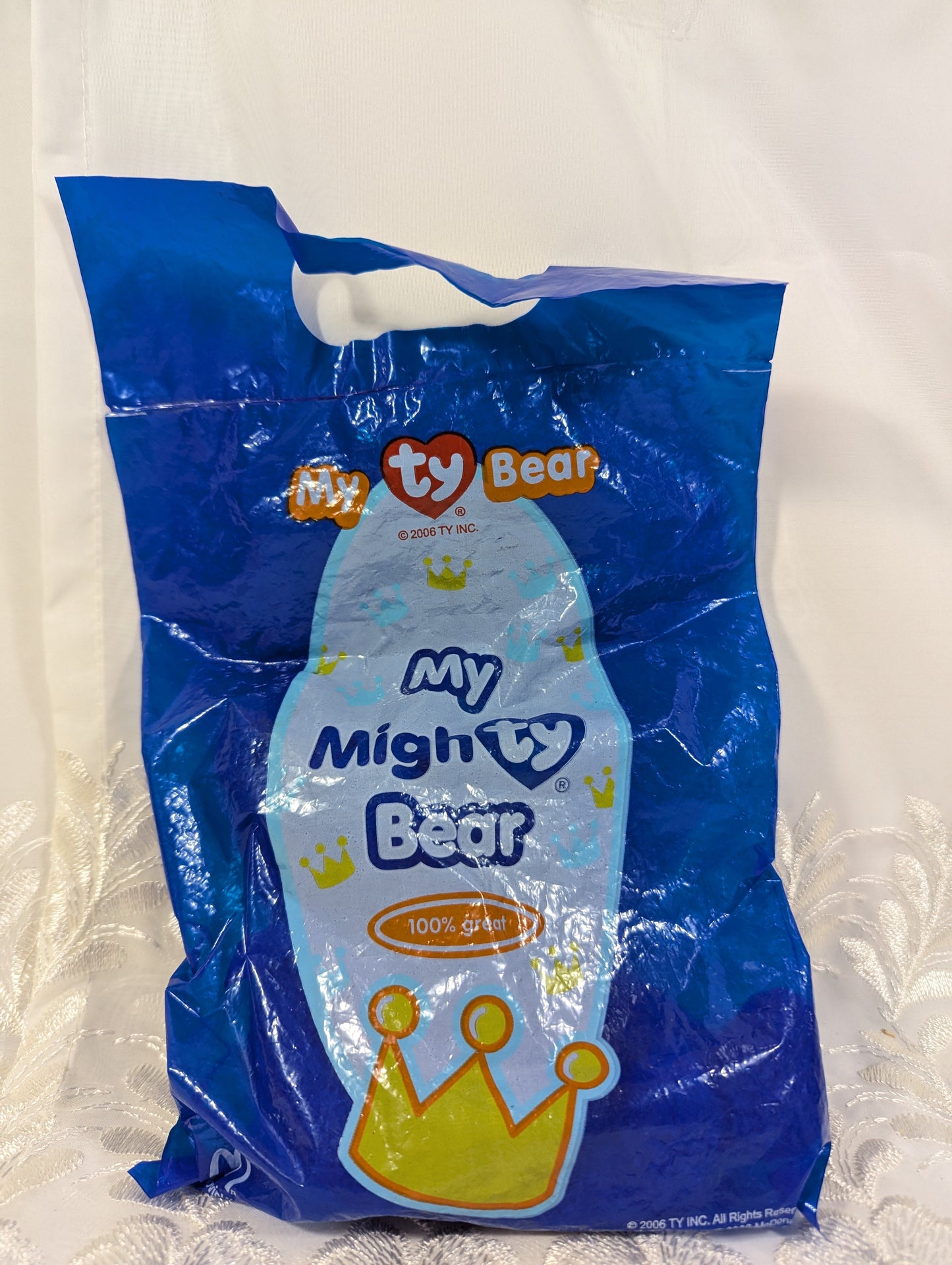 TY McDonald's Teenie Beanie Baby - My Mighty Bear (2006) (7.5 inch) (New in Bag) *Rare* Malaysian Exclusive - Vintage Beanies Canada