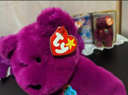 Ty Millennium The Bear Beanie Babies + Beanie Buddy + Teenie Beanie lot Near Mint (Sold as set) - Vintage Beanies Canada