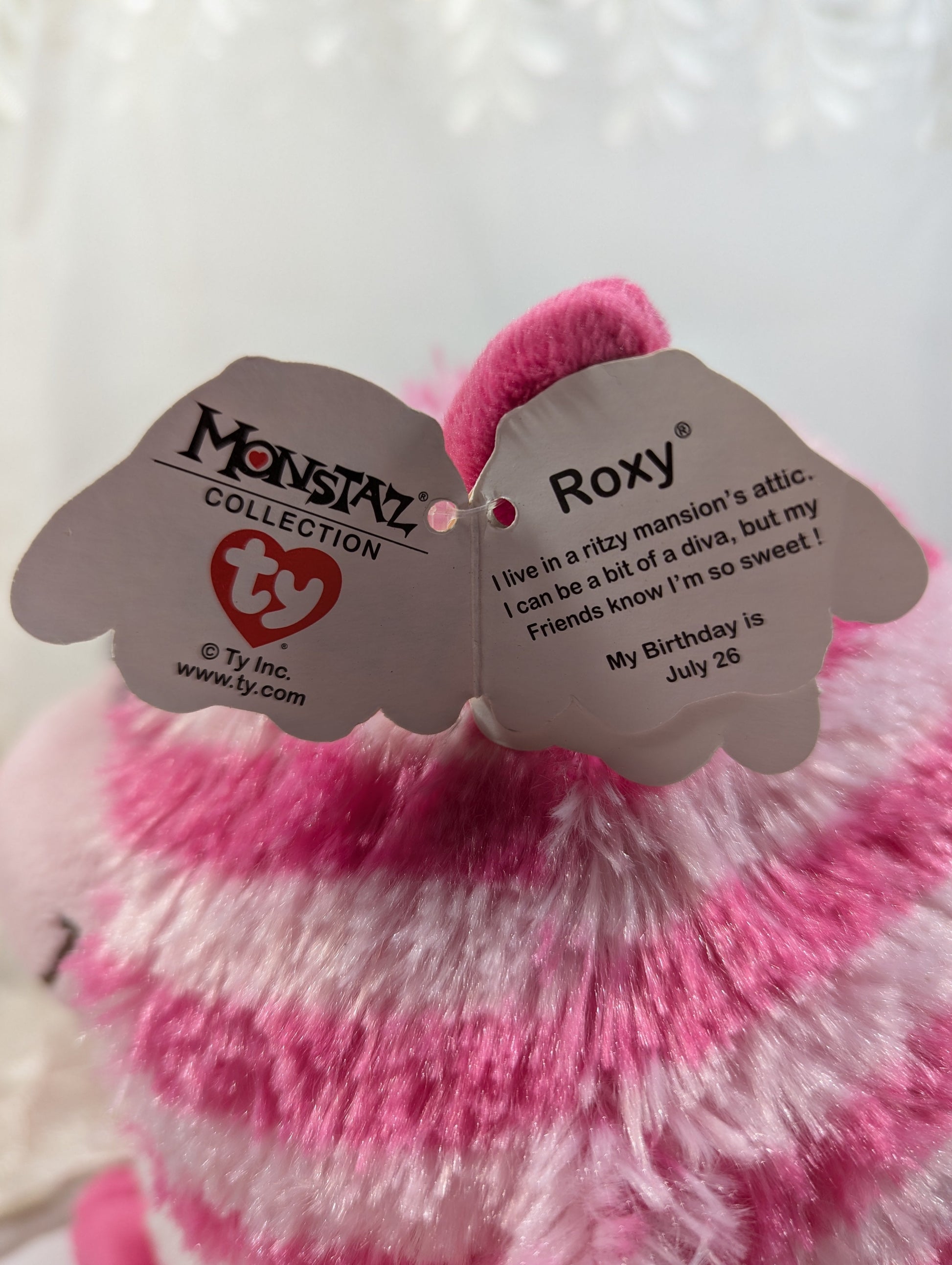 Ty Monstaz - Roxy the Pink Monster (8in) - Vintage Beanies Canada