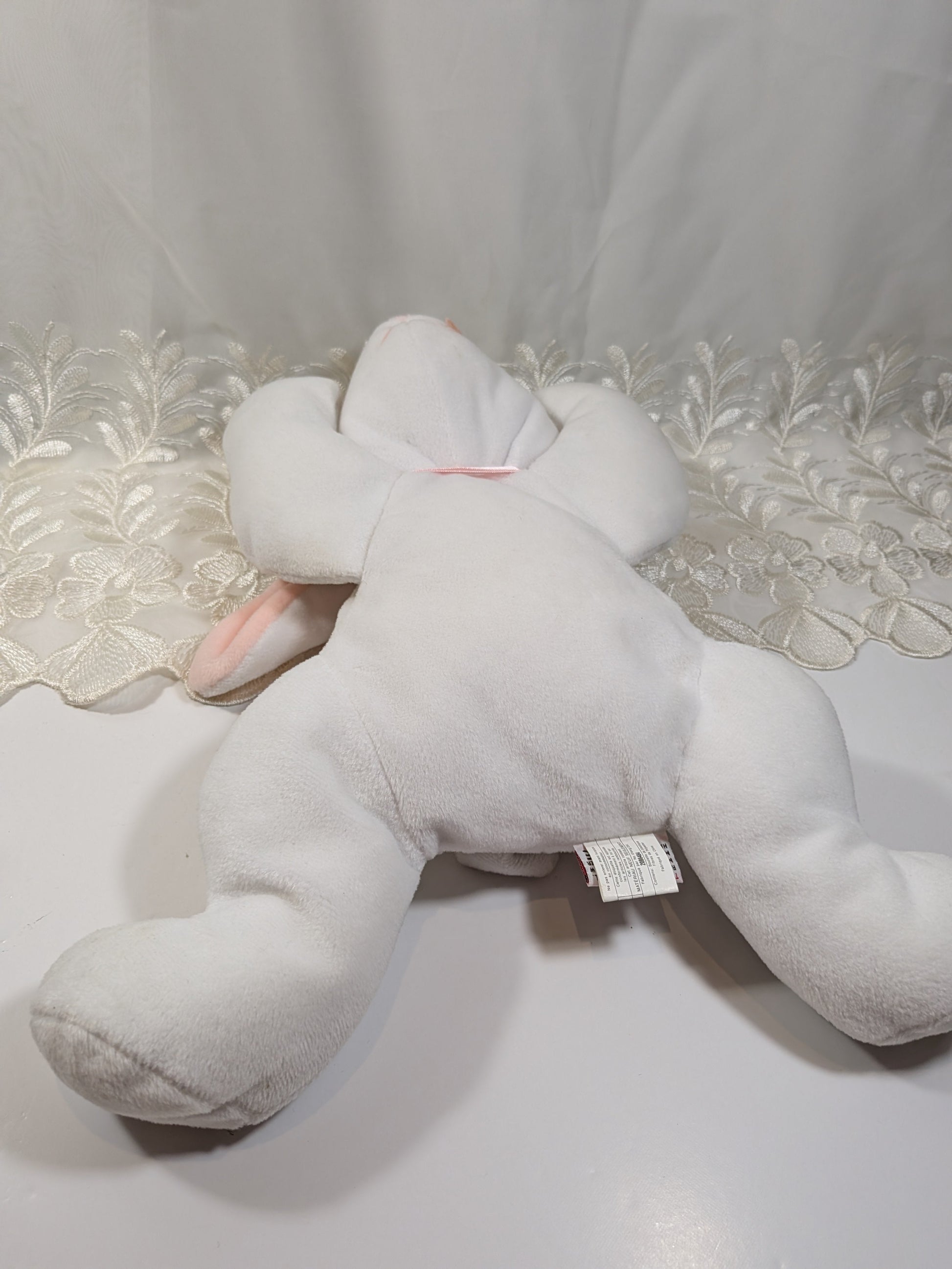 Ty Pillow Pal - Clover The White Bunny Rabbit (14in) Non - mint Hang Tag - Vintage Beanies Canada