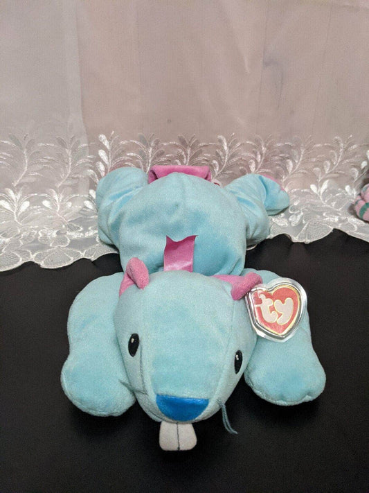 Ty Pillow Pals - Chewy The Blue Beaver (15in) Near Mint - Vintage Beanies Canada