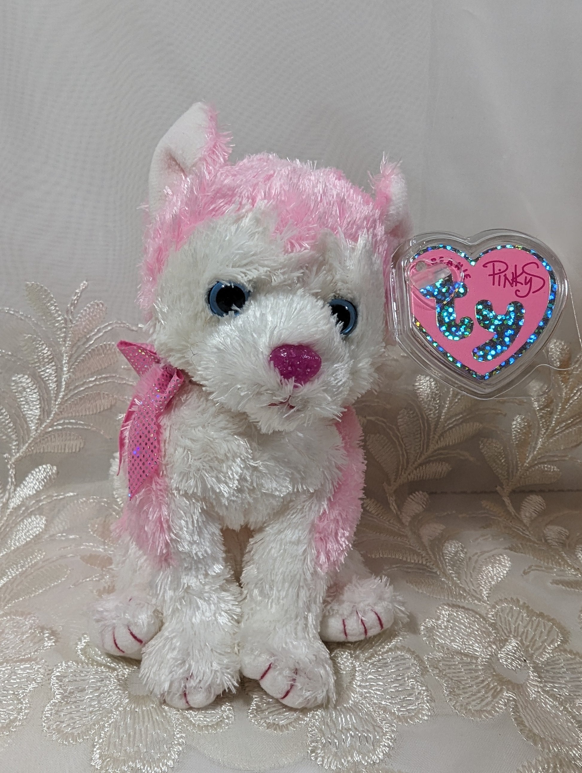 Ty Pinkys - Bonita the Pink Dog (6in) - Vintage Beanies Canada