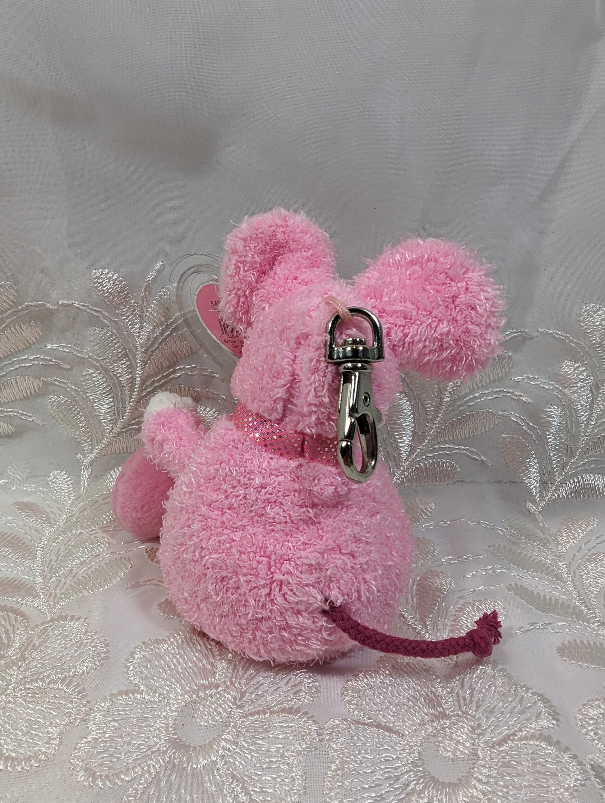 Ty Pinkys Clip - Ratzo The Pink Rat (5in) Metal Keychain Clip - Vintage Beanies Canada