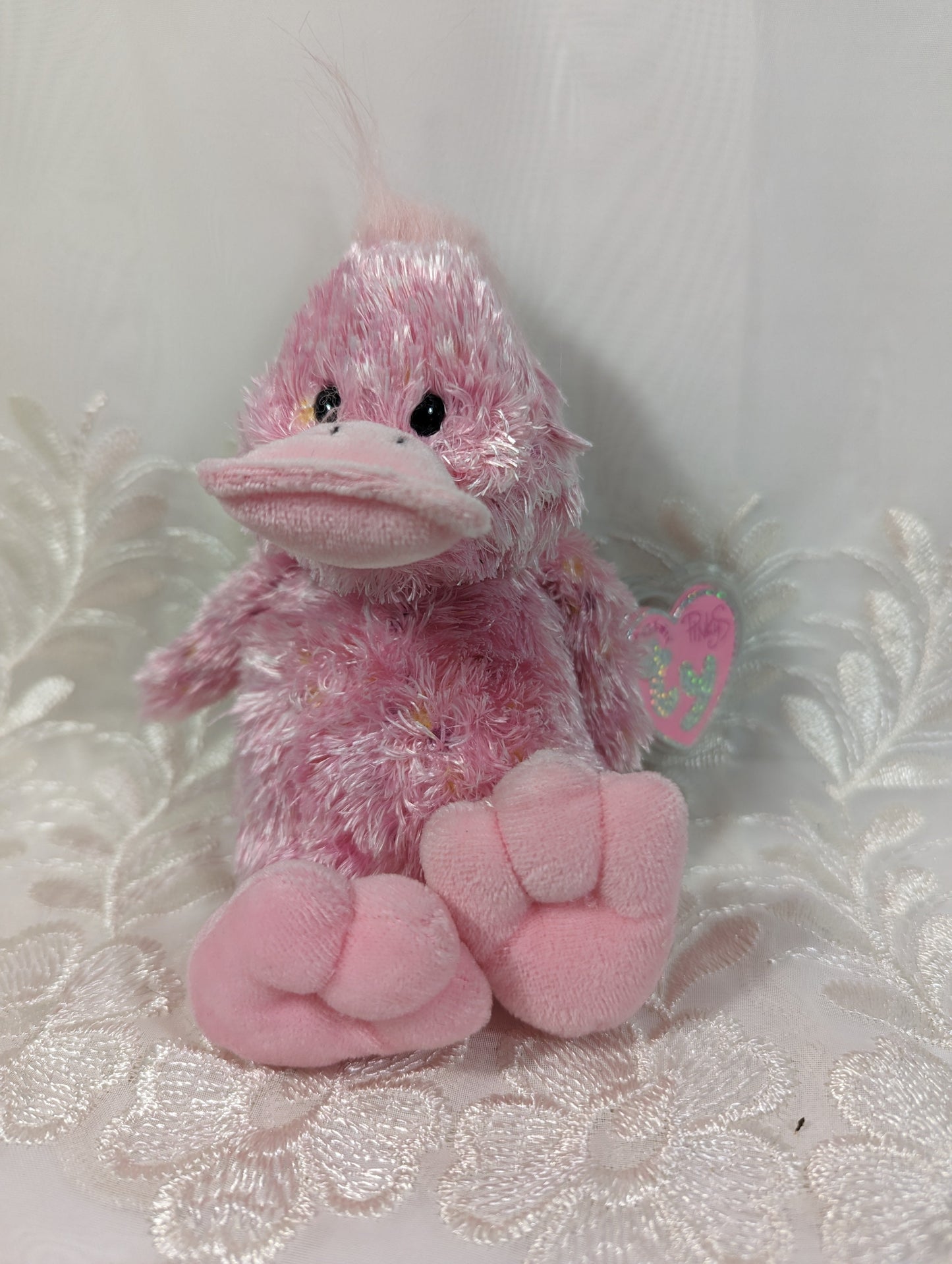 Ty Pinkys Collection - Gemma the Pink Duck (6in) - Vintage Beanies Canada