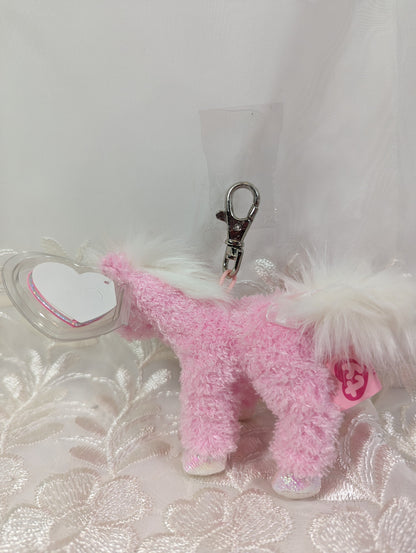 Ty Pinkys - Frilly The Pink Horse (4in) Metal Keychain Clip - Vintage Beanies Canada