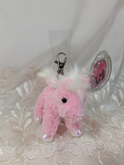 Ty Pinkys - Frilly The Pink Horse (4in) Metal Keychain Clip - Vintage Beanies Canada