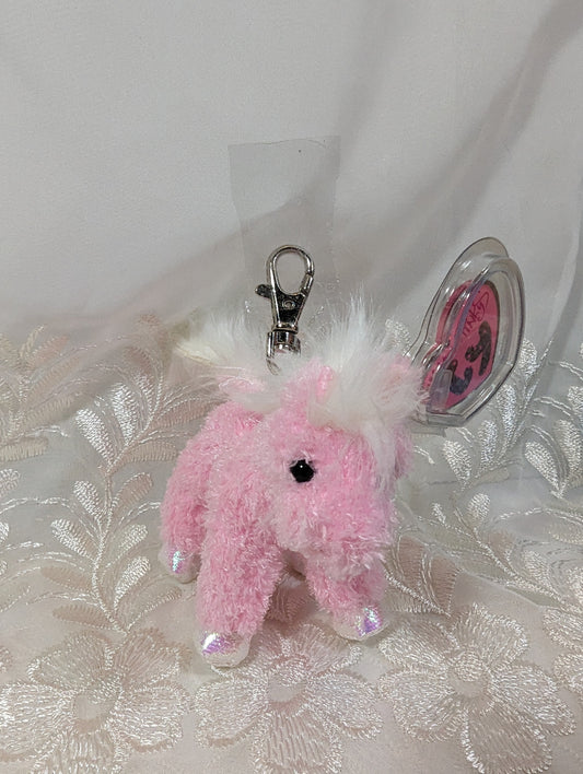 Ty Pinkys - Frilly The Pink Horse (4in) Metal Keychain Clip - Vintage Beanies Canada