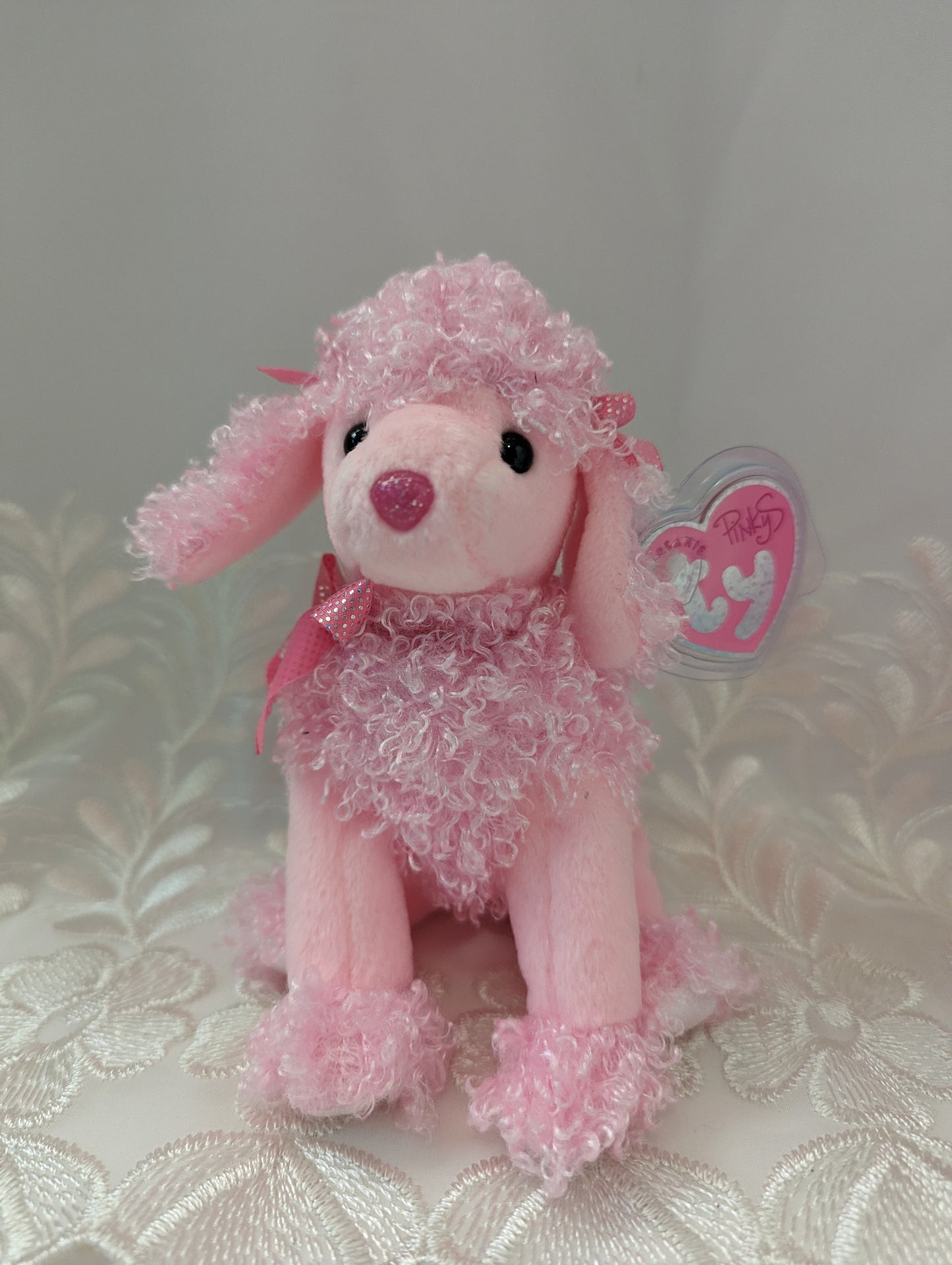 Ty Pinkys - Pinky Poo The Pink Poodle (7in) - Vintage Beanies Canada