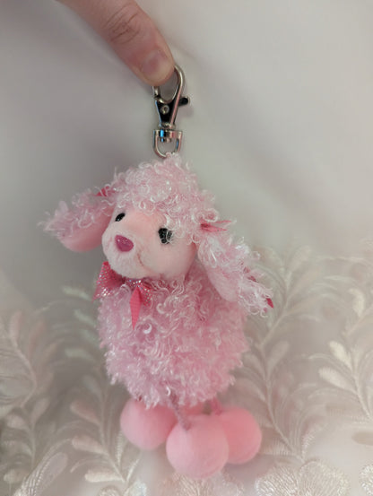 Ty Pinkys - Pinky Poo The Pink Poodle Keychain Clip (4in) - Vintage Beanies Canada