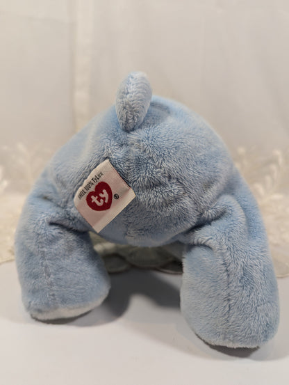 TY Pluffies - Baby Woods Blue the Bear (9 in) No Tag - Vintage Beanies Canada