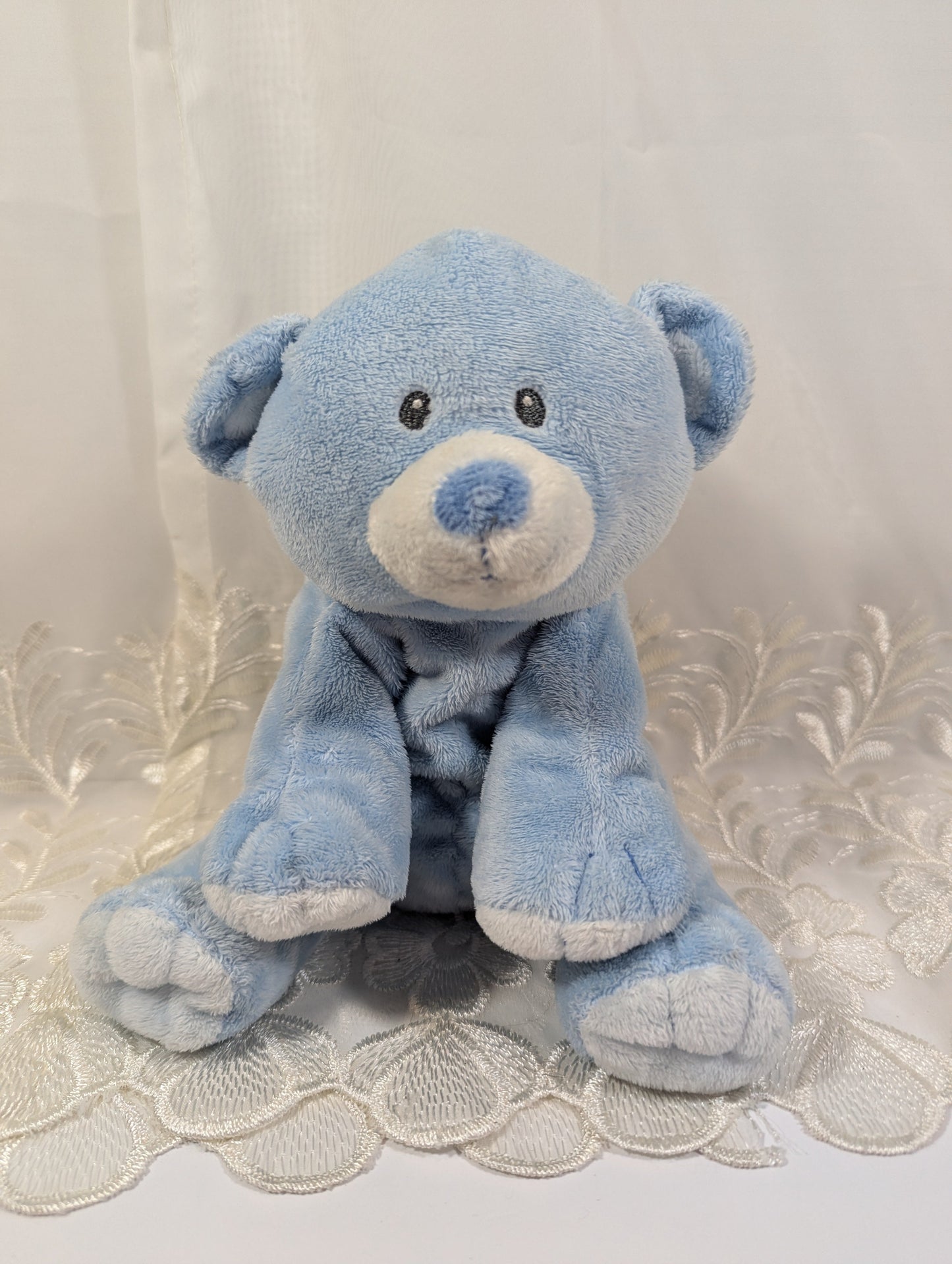 TY Pluffies - Baby Woods Blue the Bear (9 in) No Tag - Vintage Beanies Canada