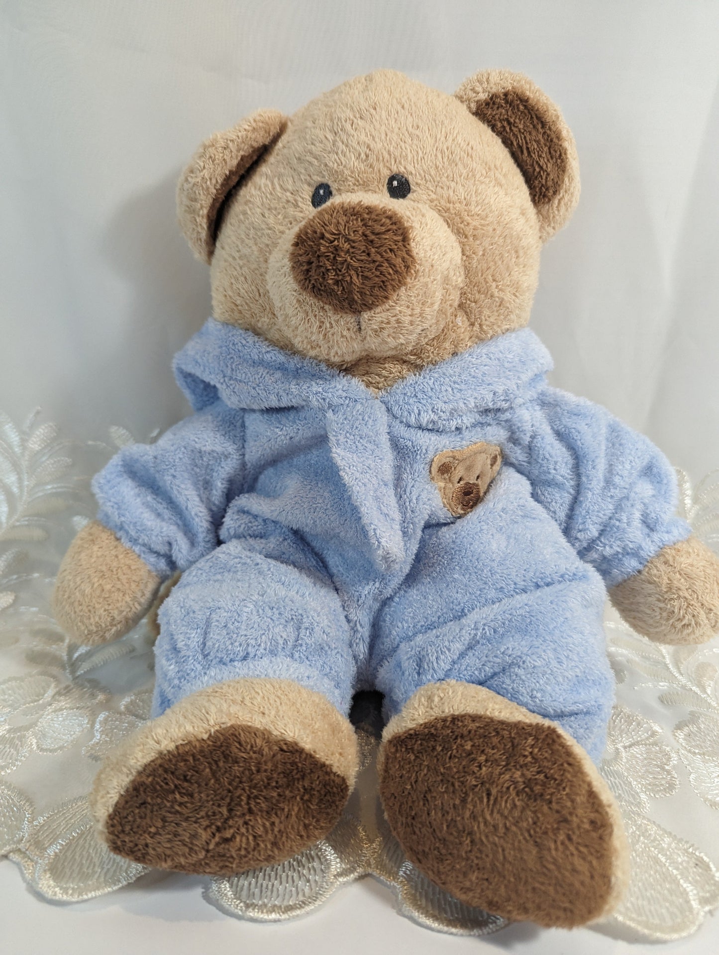 Ty Pluffies Collection - Blue PJ Bear (12in) Love To Baby - Non-removable Pajamas - Vintage Beanies Canada