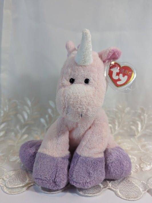 Ty Pluffies Collection - Castles The Pink Unicorn (9in) *Very Rare* - Vintage Beanies Canada