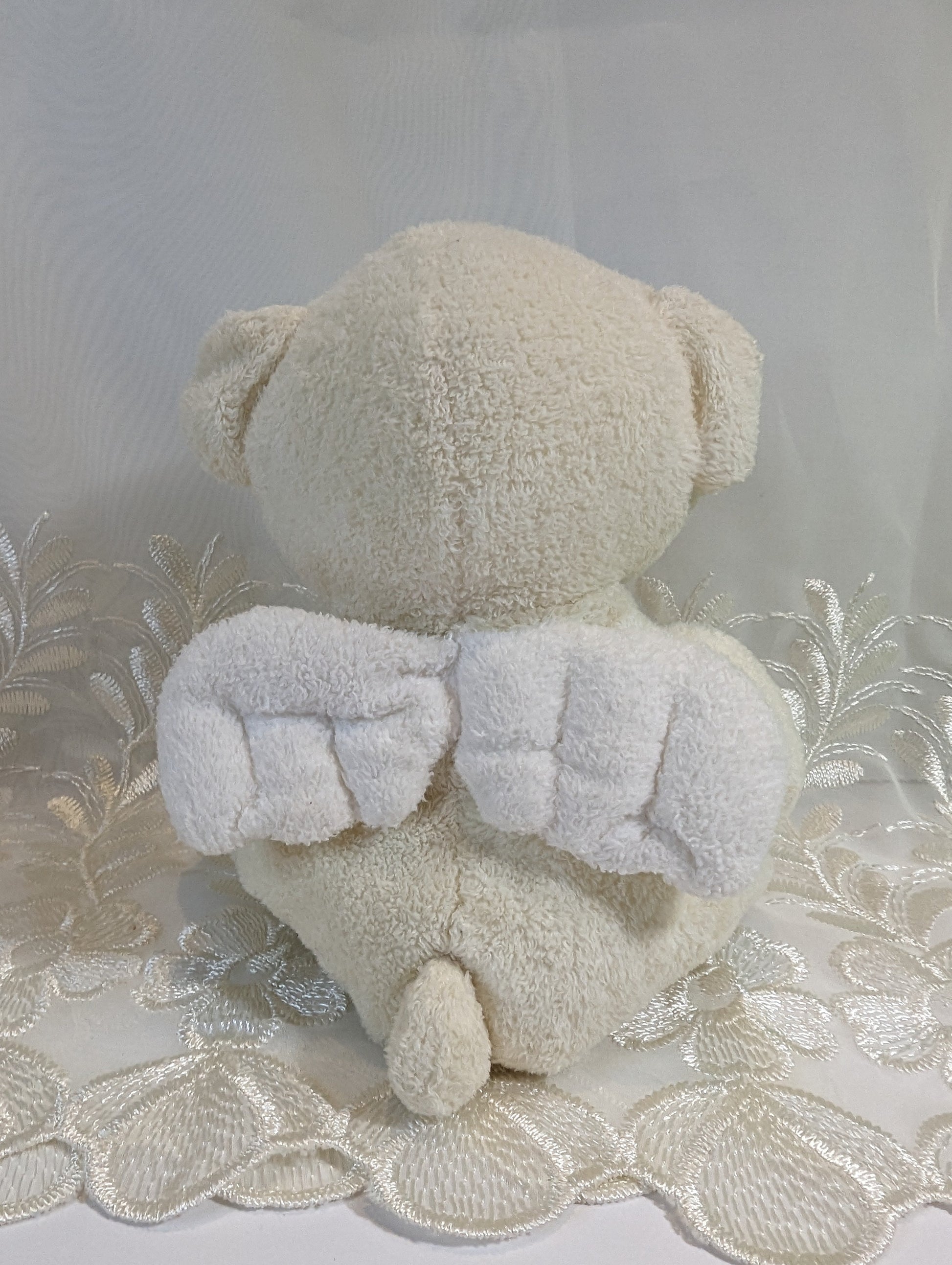 Ty Pluffies collection - Little Angel The White Bear (9in) *Rare* No Hang Tag - Vintage Beanies Canada