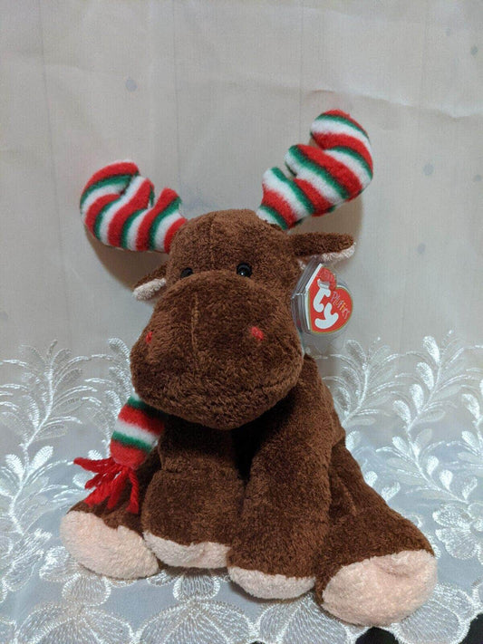 Ty Pluffies Collection - Merry Moose The Christmas Moose (9in) - Vintage Beanies Canada