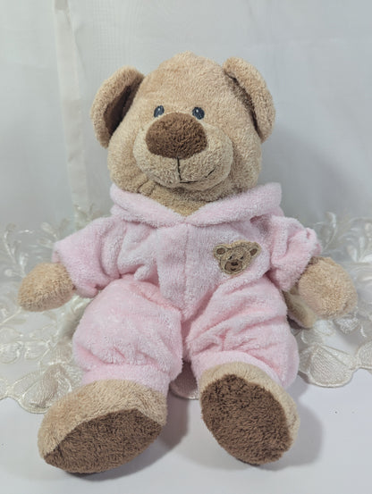 Ty Pluffies Collection - Pink PJ Bear (12in) Love To Baby - Non - removable Pajamas - Near Mint Tag - Vintage Beanies Canada