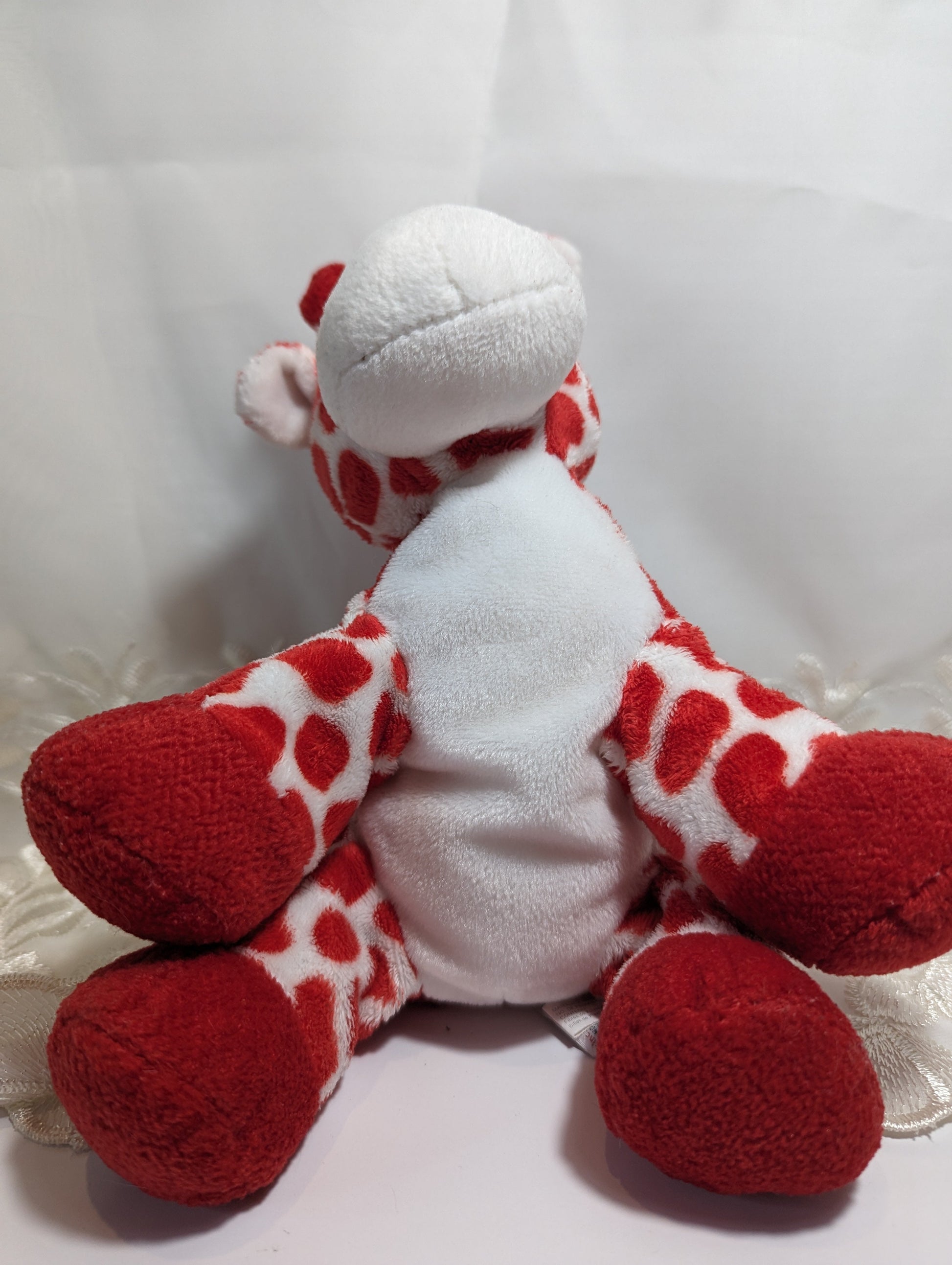 Ty Pluffies - Kisser the red and white giraffe (10in) No Hang Tag, Non-mint Tush Tag - Vintage Beanies Canada