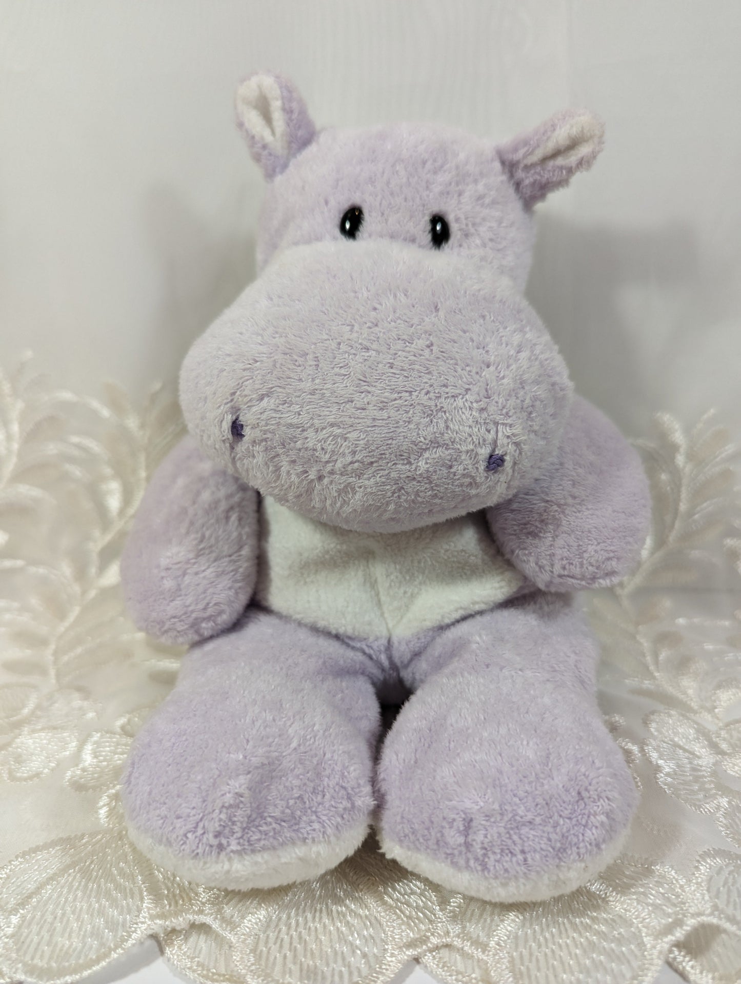 Ty Pluffies - Wade The Purple Hippo (10in) No Tag - Vintage Beanies Canada