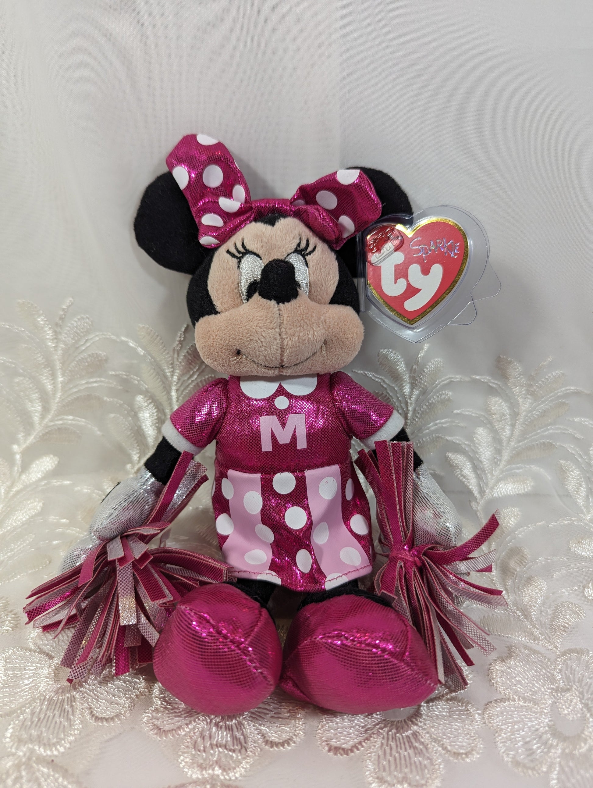 Ty Sparkle Collection - Minnie Mouse The Cheerleader (8in) - Vintage Beanies Canada