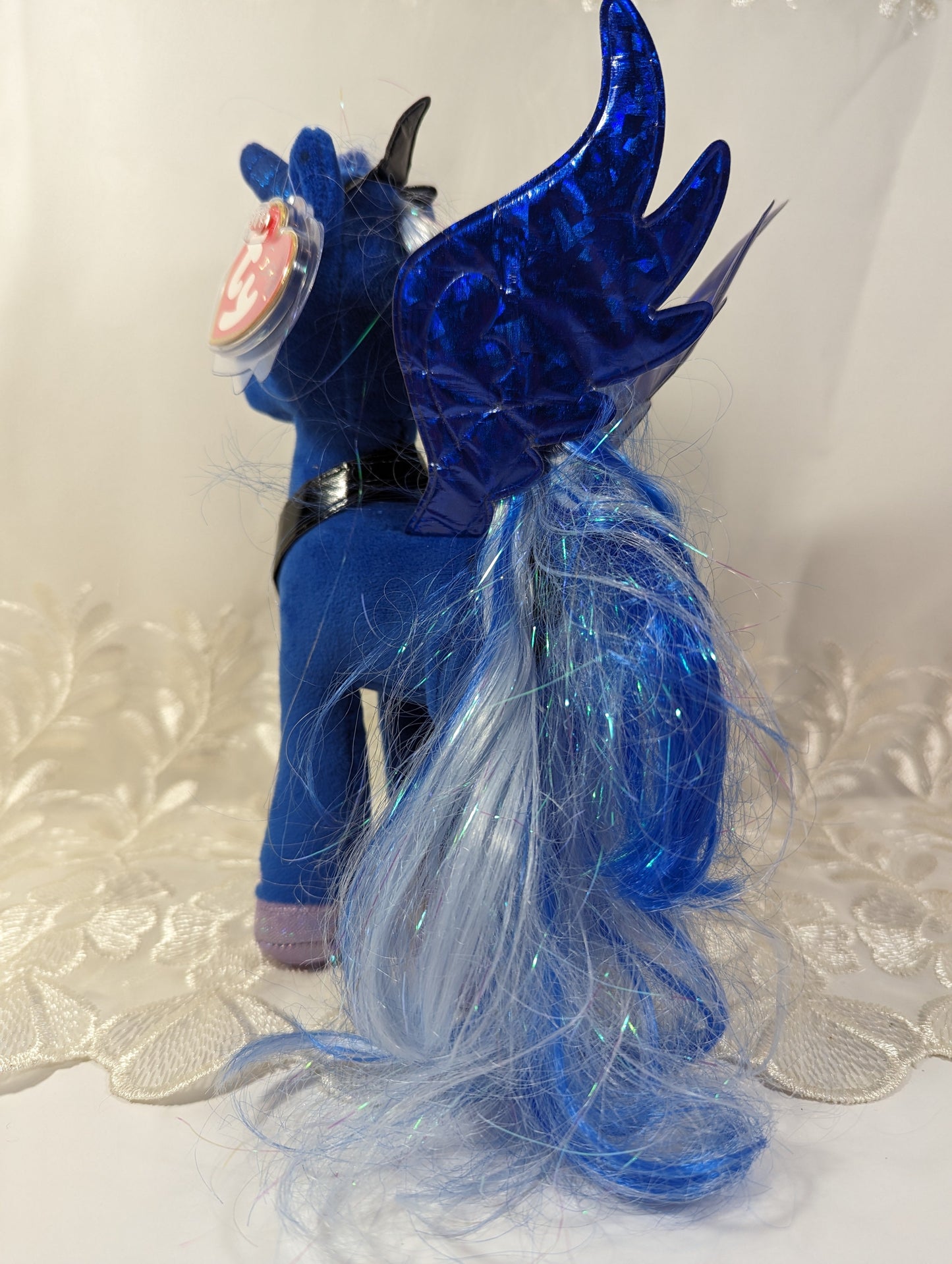 Ty Sparkle Collection - Princess Luna The Blue Unicorn From My Little Pony (9in) Near Mint - Vintage Beanies Canada