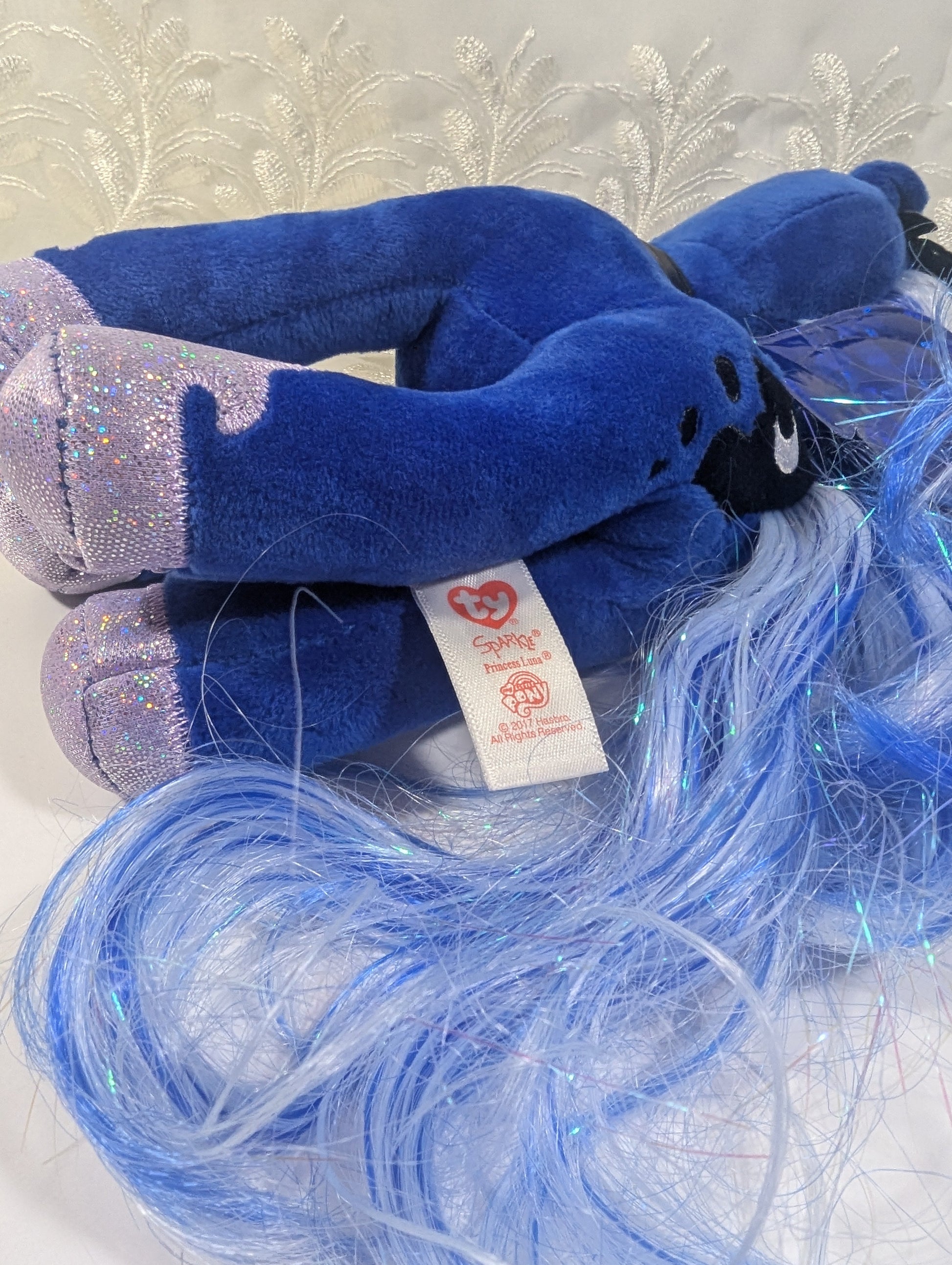 Ty Sparkle Collection - Princess Luna The Blue Unicorn From My Little Pony (9in) No Tag - Vintage Beanies Canada