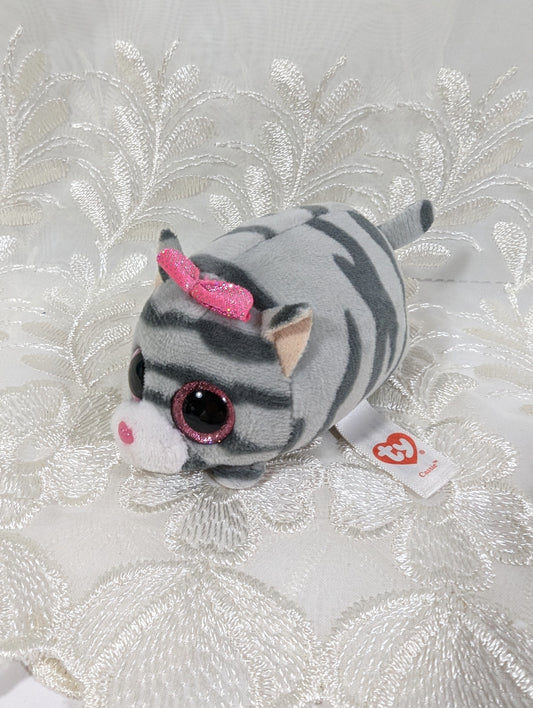 Ty Teeny Tys - Cassie the Gray Cat (3.5in) No tag - Vintage Beanies Canada