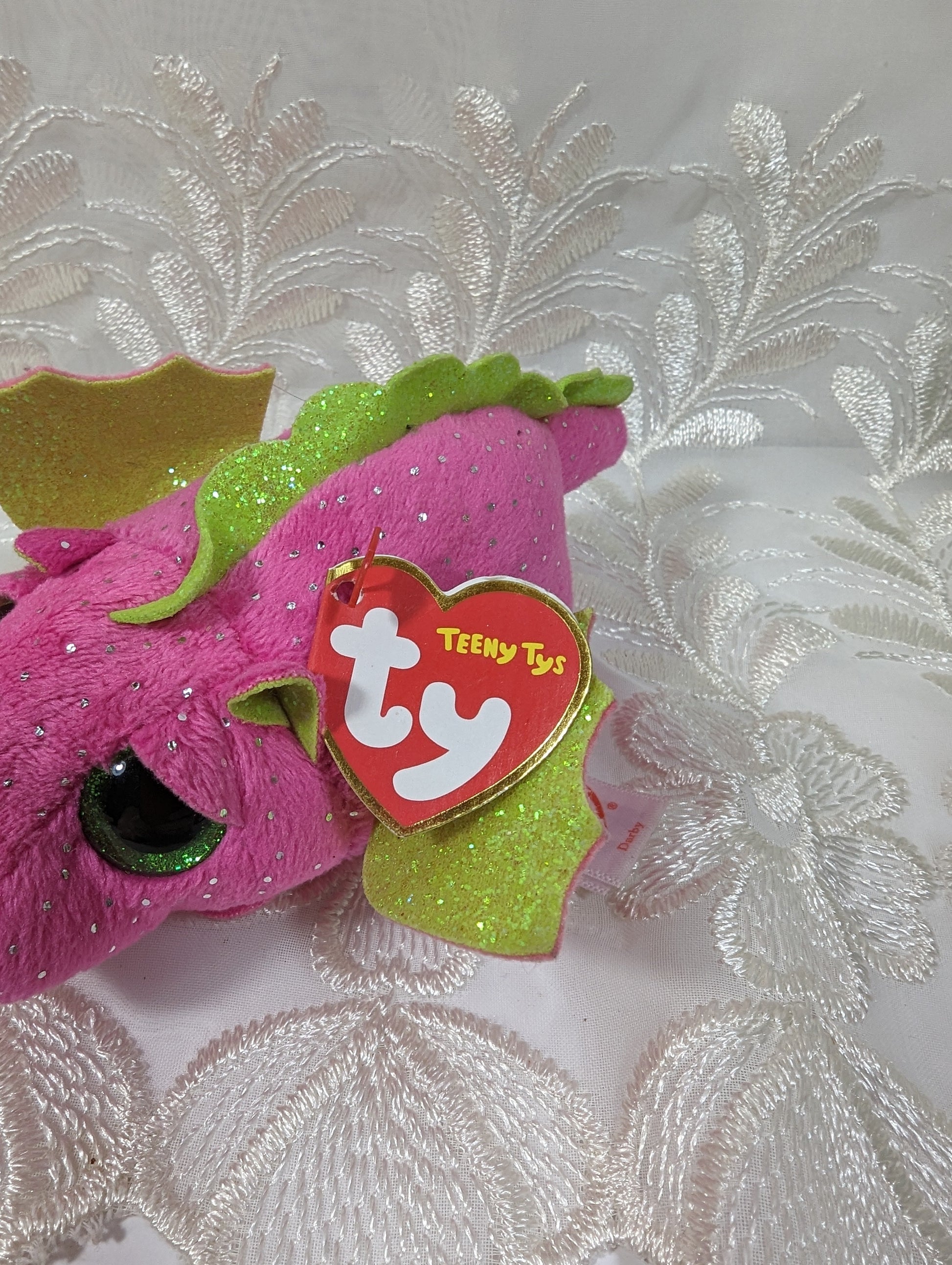 Ty Teeny Tys - Darby The Pink Dragon (4in) - Vintage Beanies Canada