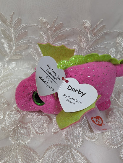 Ty Teeny Tys - Darby The Pink Dragon (4in) - Vintage Beanies Canada