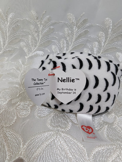 Ty Teeny Ty's - Nellie The White Owl (4in) - Vintage Beanies Canada