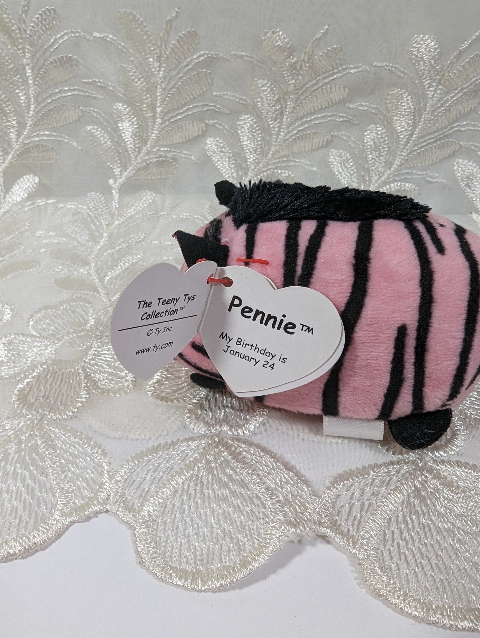 Ty Teeny Tys - Penny The Pink Zebra (4 in) Near Mint Tag - Vintage Beanies Canada