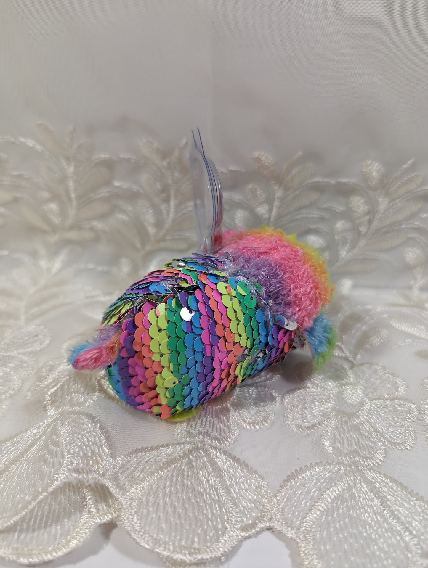 Ty Teeny Tys - Rainbow the Sequined Poodle Dog (4in) - Vintage Beanies Canada