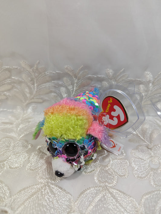 Ty Teeny Tys - Rainbow the Sequined Poodle Dog (4in) - Vintage Beanies Canada