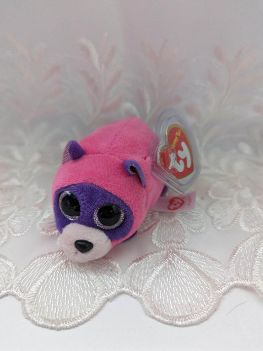 Ty Teeny Ty's - Rugger The Pink Raccoon (4in) Near Mint - Vintage Beanies Canada