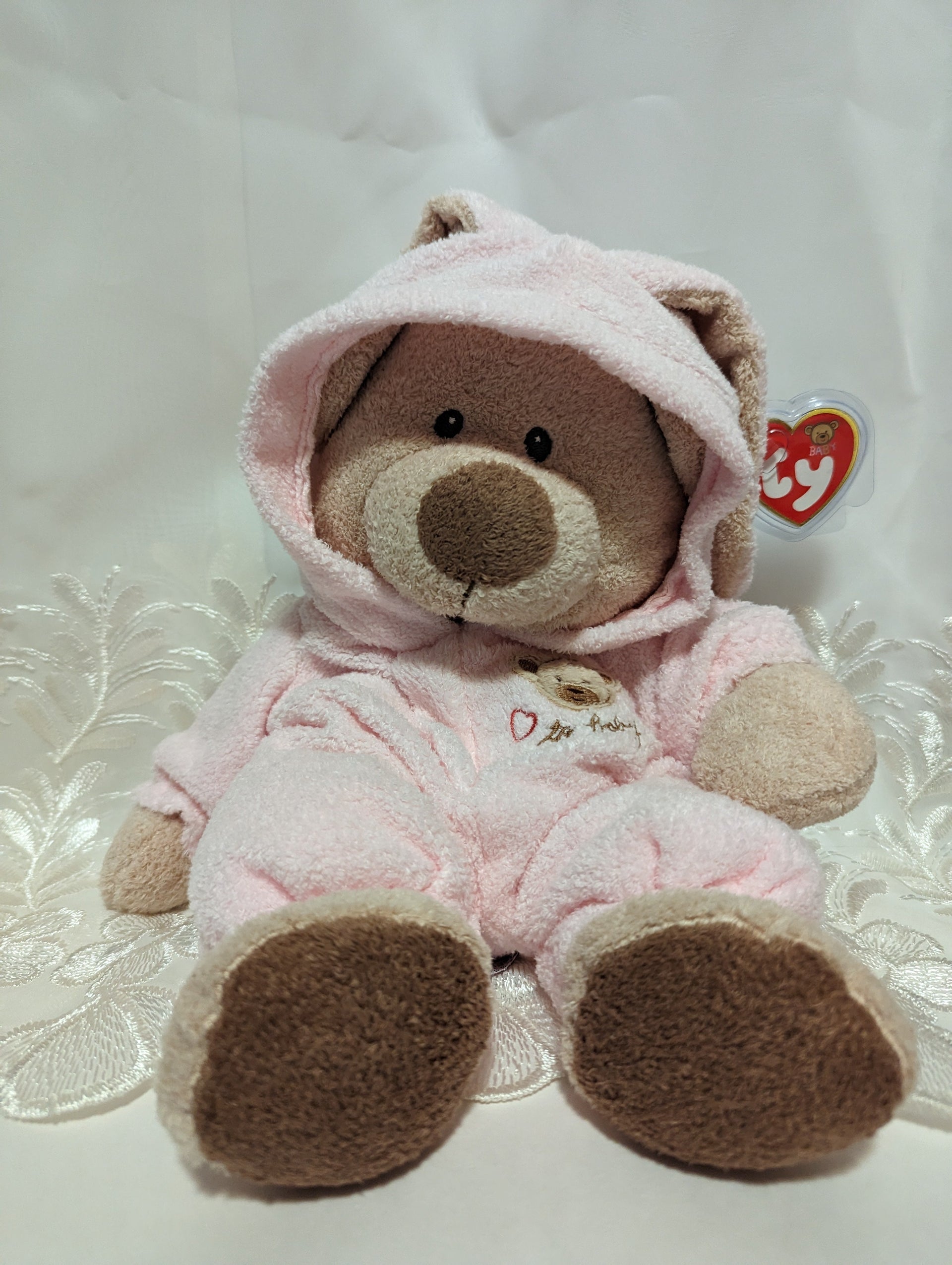 Ty Baby Collection - Pink PJ Bear (12in) Love To Baby - Non-removable  Pajamas