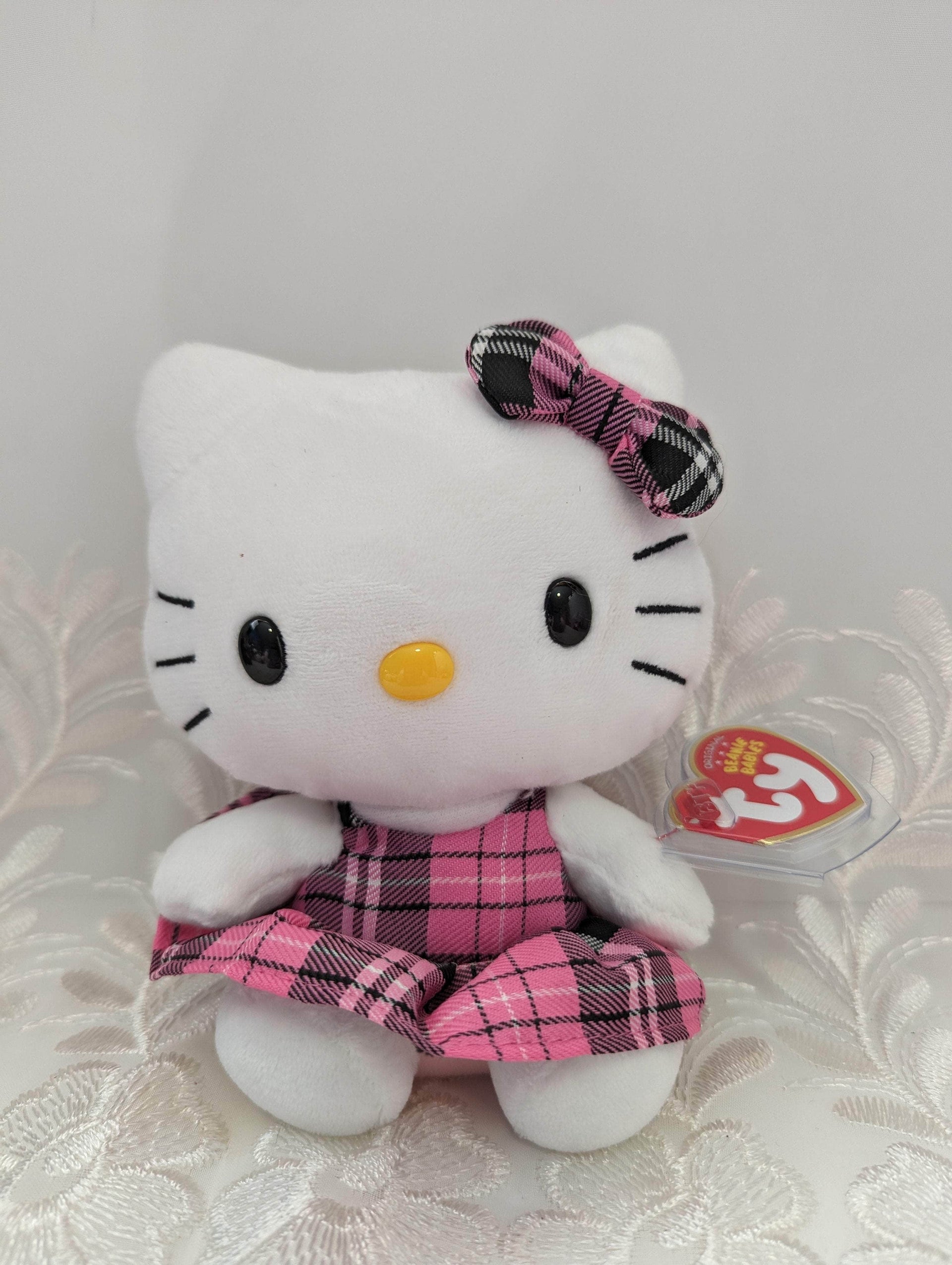 Hello Kitty-Sanrio-Pink Plaid Dress-The Beanie's Buddy Beanie Babies